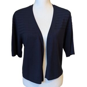 Christopher & Banks Navy Short Sleeve Sweater - Size Large